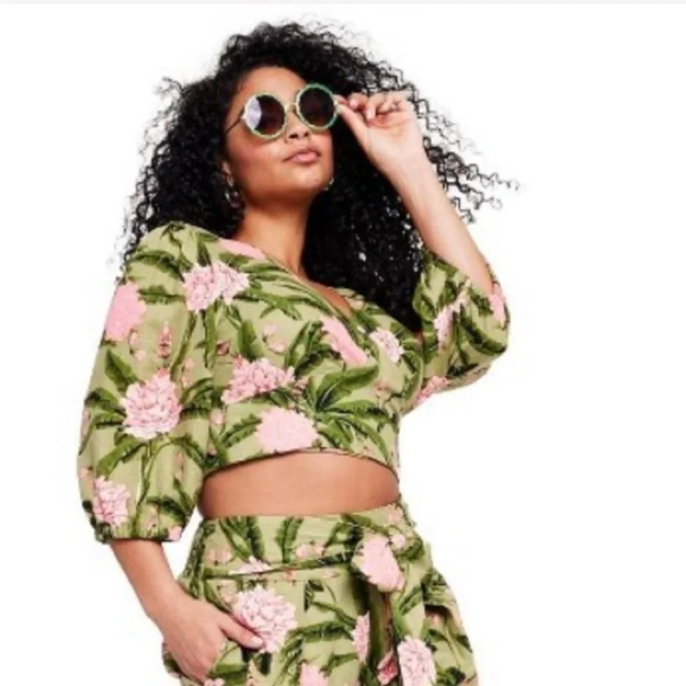 Agua Bendita X Target Women’s Peony Print Wrap Top - Picture 6 of 7